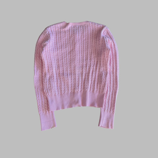 Y2K Polo Ralph Lauren Cable Knit Cardigan - XS