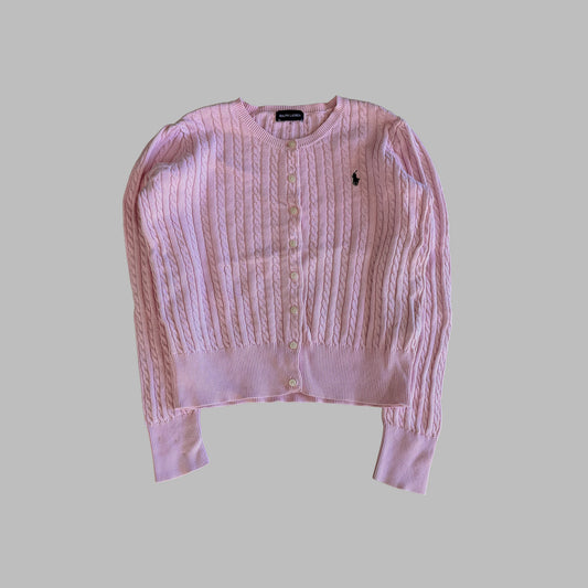Y2K Polo Ralph Lauren Cable Knit Cardigan - S