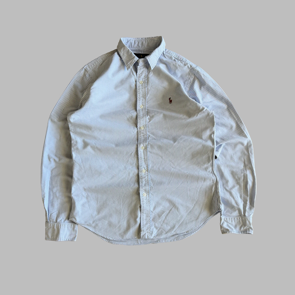 Y2K Polo Ralph Lauren Striped Button Up Shirt - M