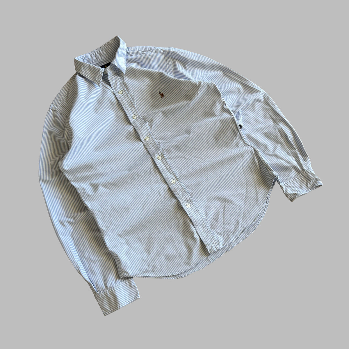 Y2K Polo Ralph Lauren Striped Button Up Shirt - M