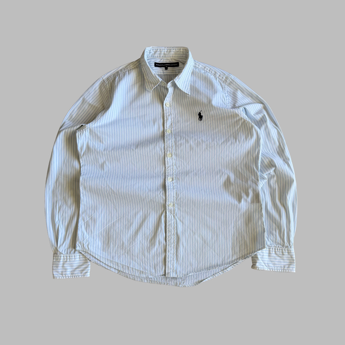 Y2K Polo Ralph Lauren Striped Button Up Shirt - M
