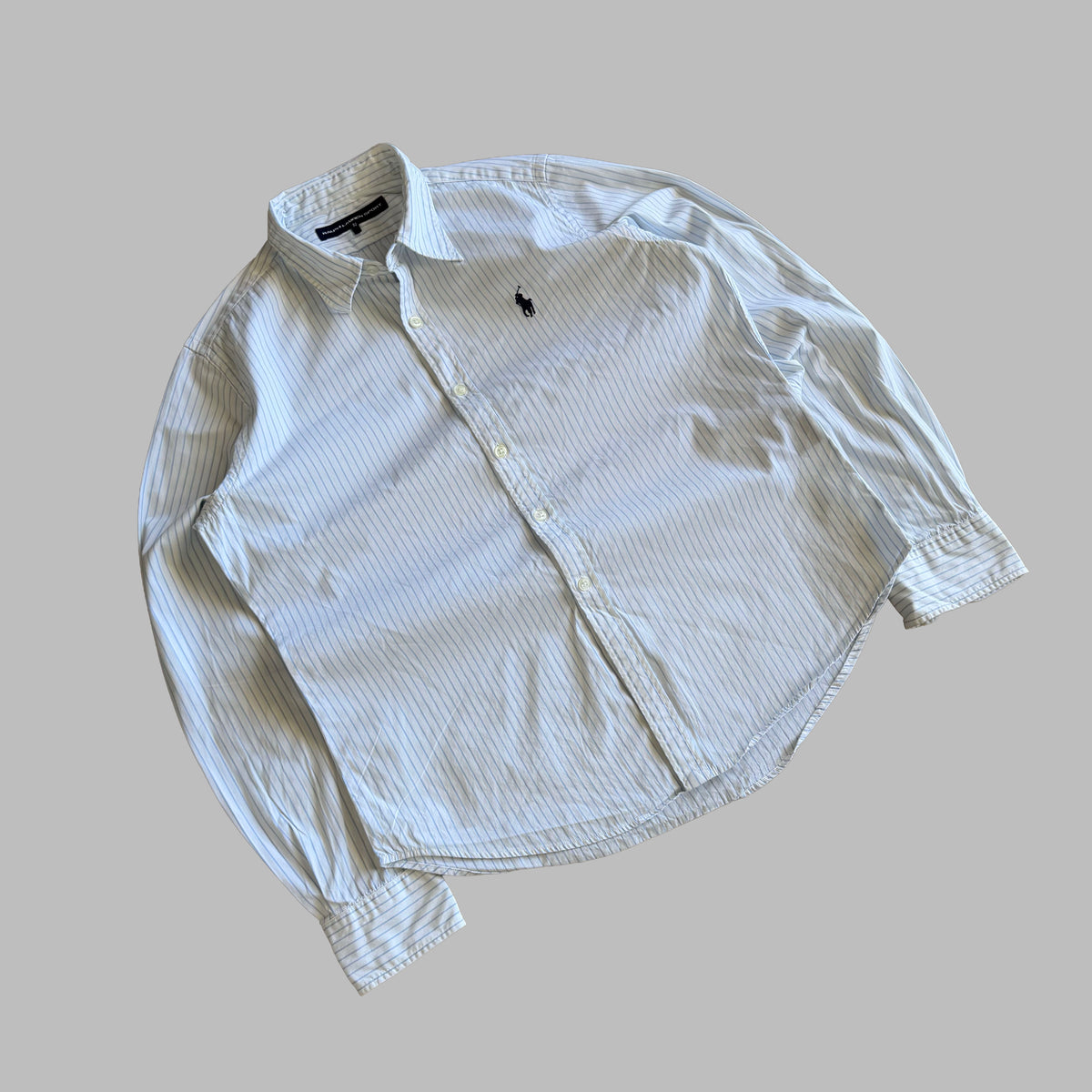 Y2K Polo Ralph Lauren Striped Button Up Shirt - M