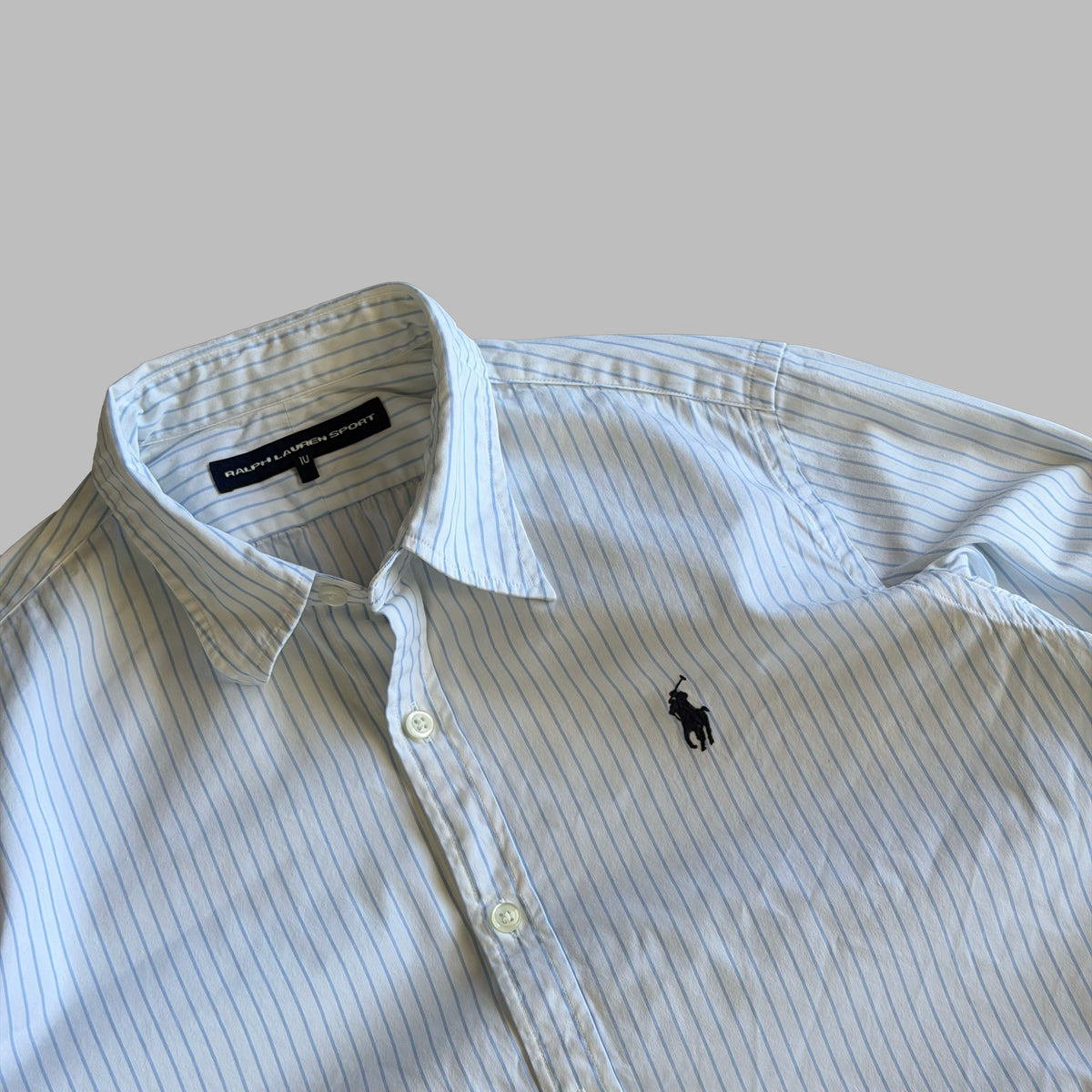 Y2K Polo Ralph Lauren Striped Button Up Shirt - M