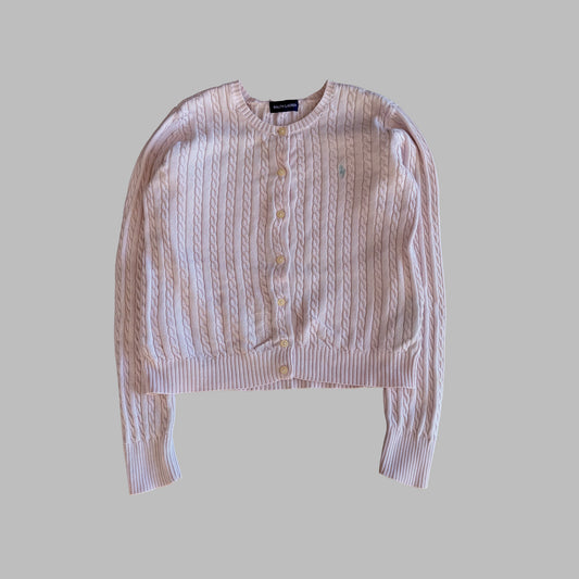 Y2K Polo Ralph Lauren Cable Knit Cardigan - M