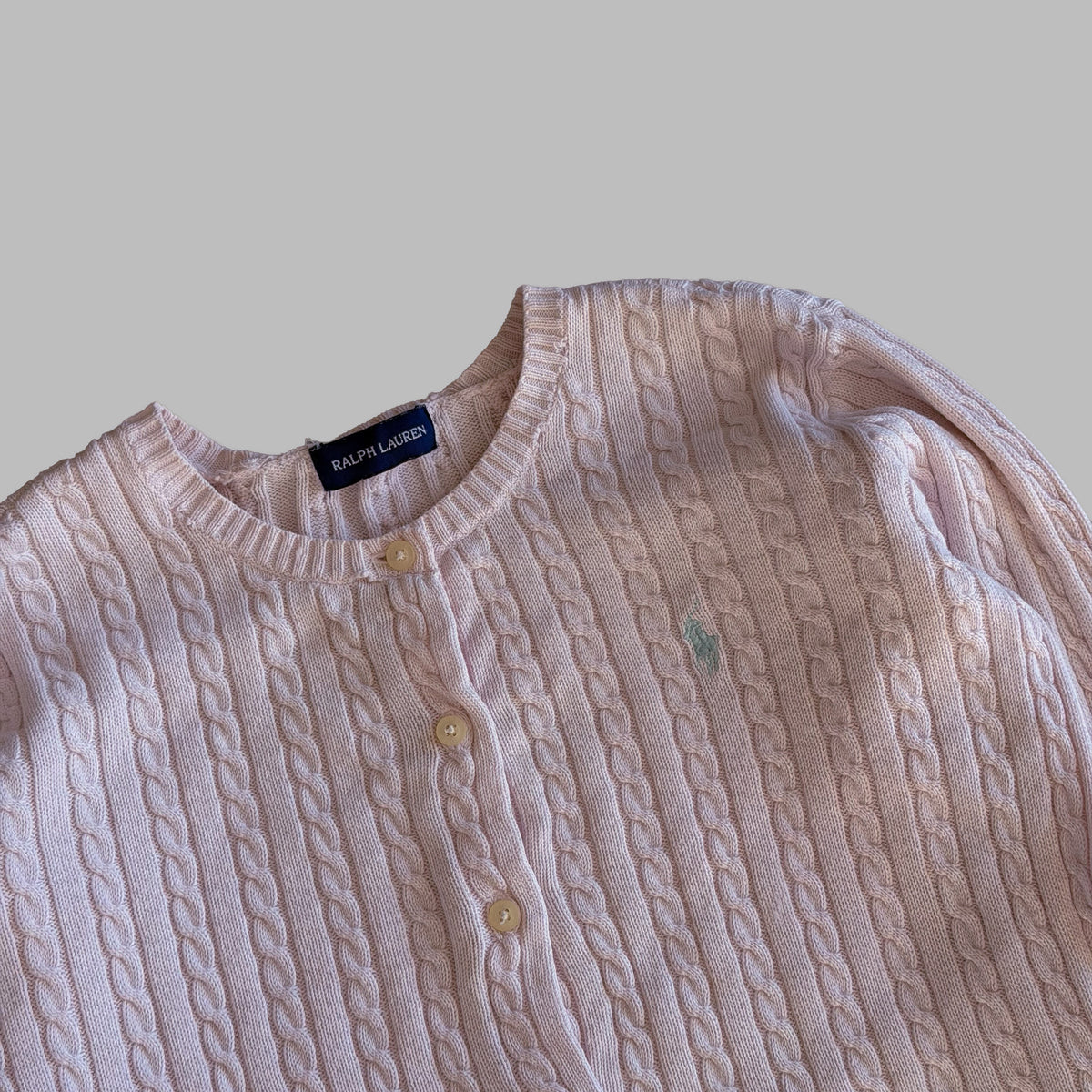 Y2K Polo Ralph Lauren Cable Knit Cardigan - M