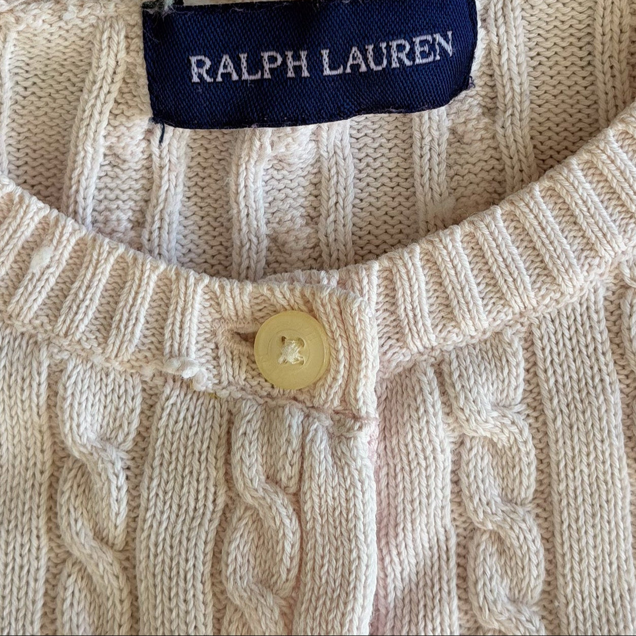 Y2K Polo Ralph Lauren Cable Knit Cardigan - M