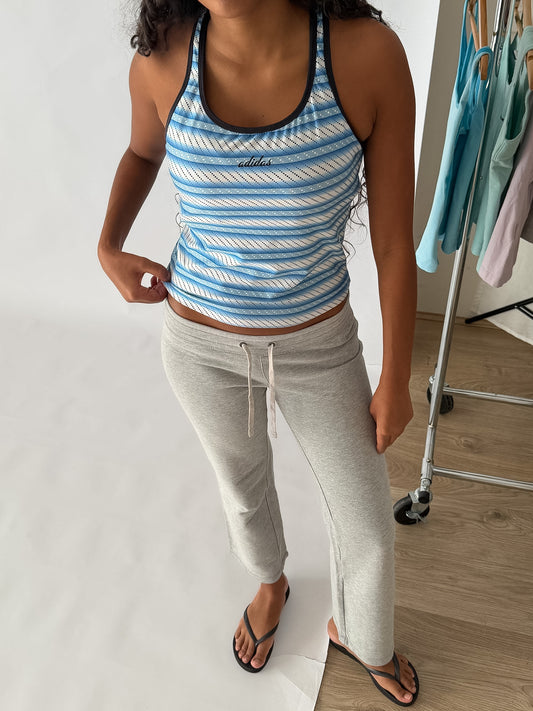 Y2K Adidas Racerback Printed Activewear Tank - M