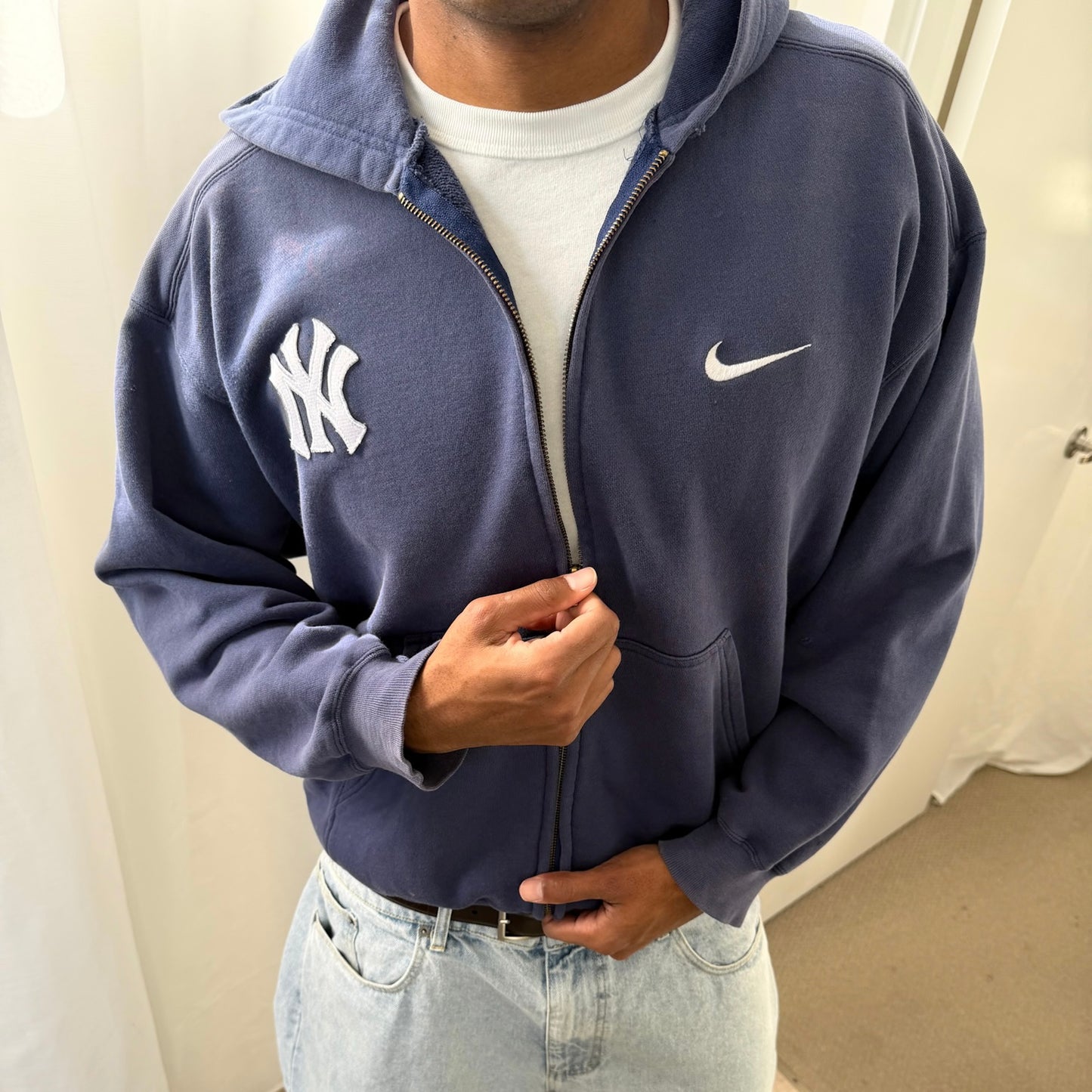 90s Nike Yankees Heavyweight Hoodie - XL
