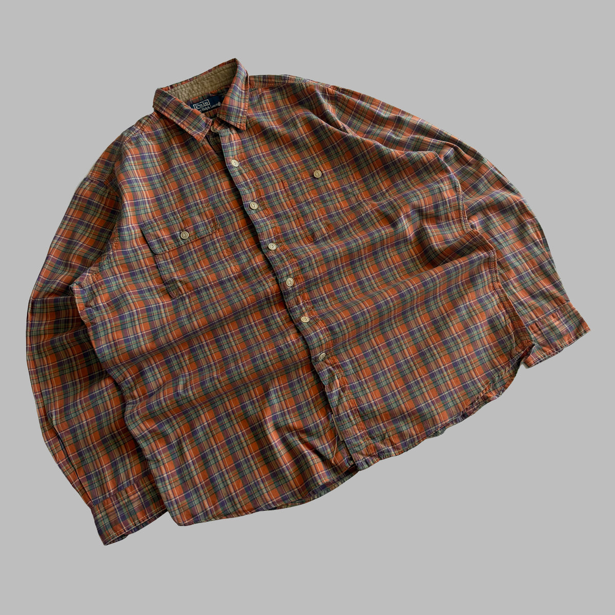 90s Ralph Lauren Checkered Button Up Shirt - XL