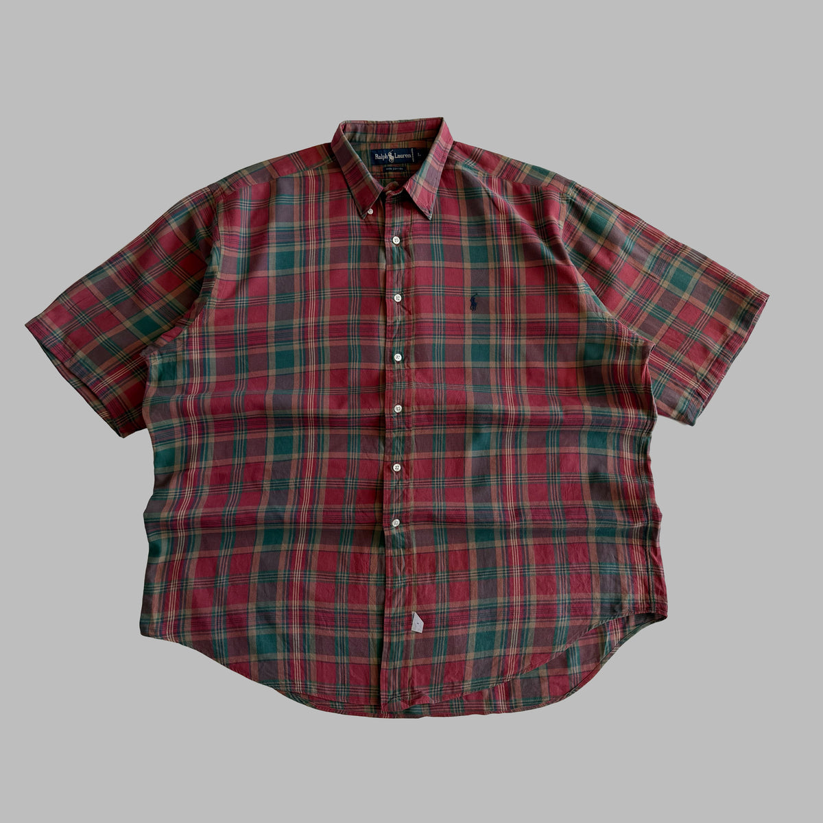 Y2K Polo Ralph Lauren Checkered Button Up Shirt - M