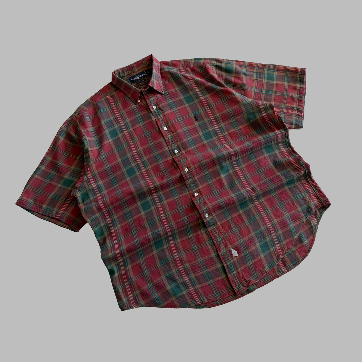 Y2K Polo Ralph Lauren Checkered Button Up Shirt - M