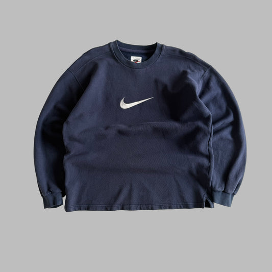 90s Nike Centre Swoosh Sweatshirt - M