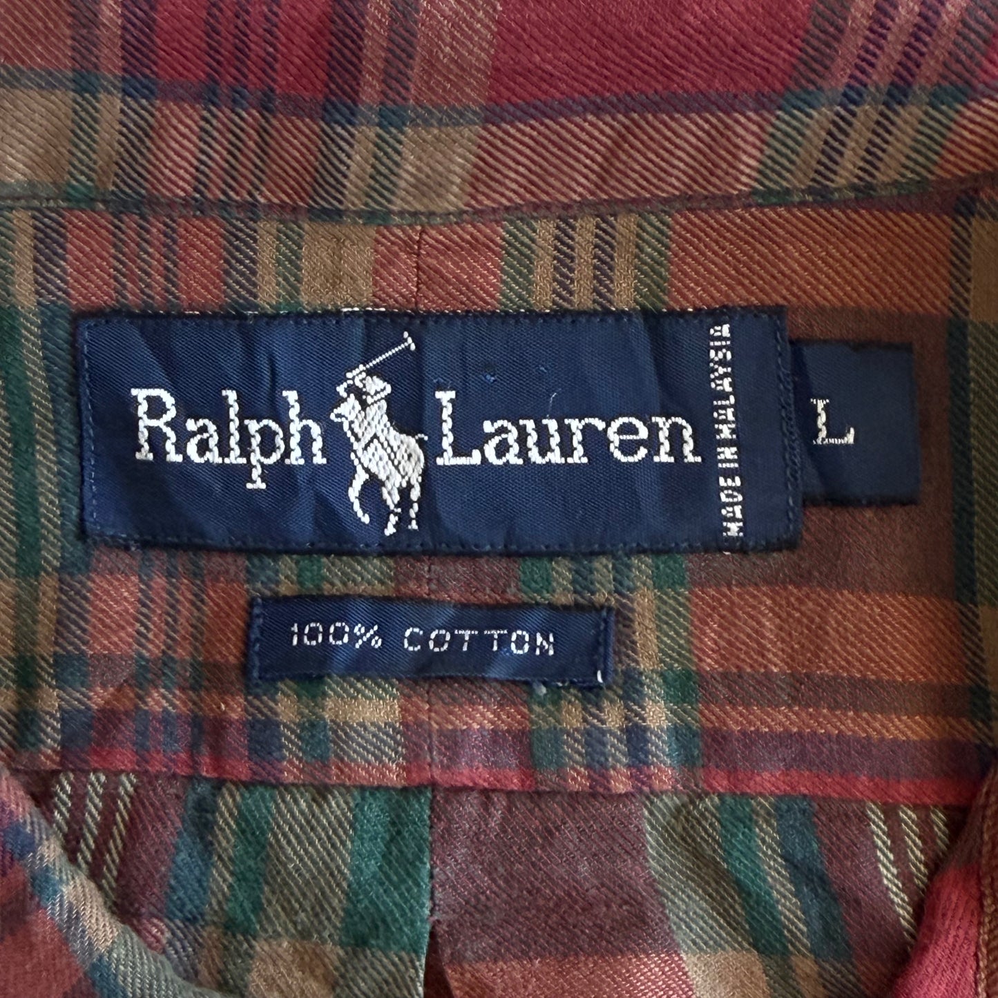Y2K Polo Ralph Lauren Checkered Button Up Shirt - M