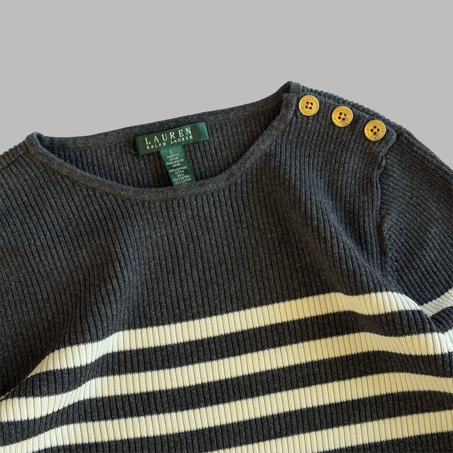 00s Ralph Lauren Striped Pullover - Large