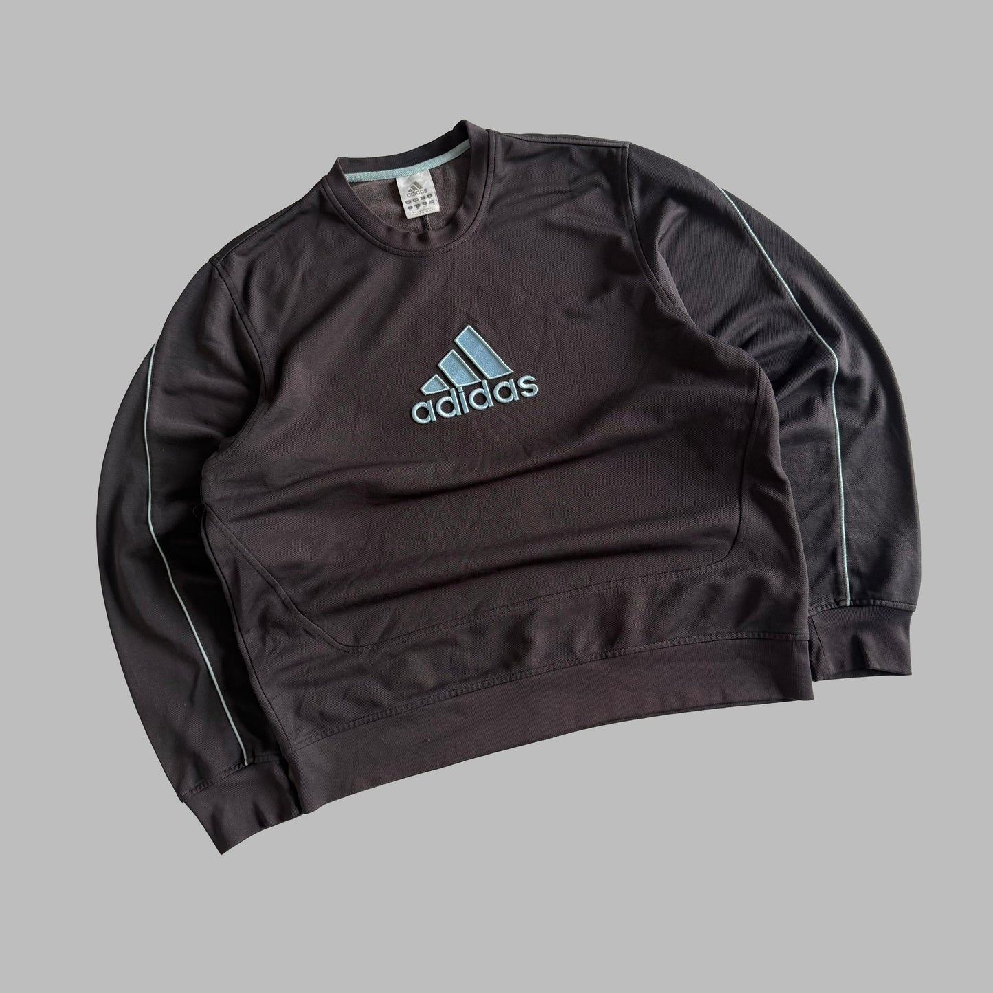 Y2K Adidas Spell Out Sweatshirt - XL