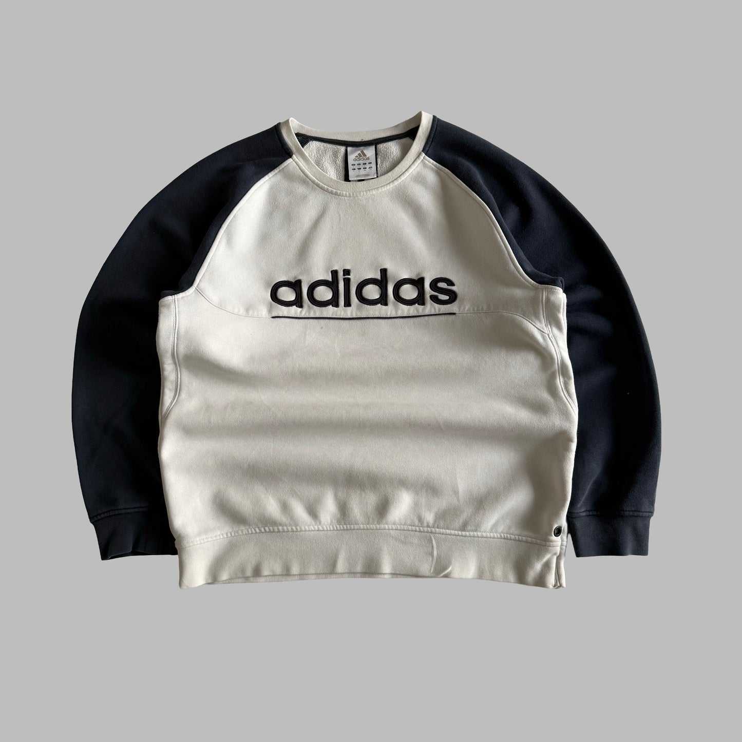 Y2K Adidas Spell Out Sweatshirt - L