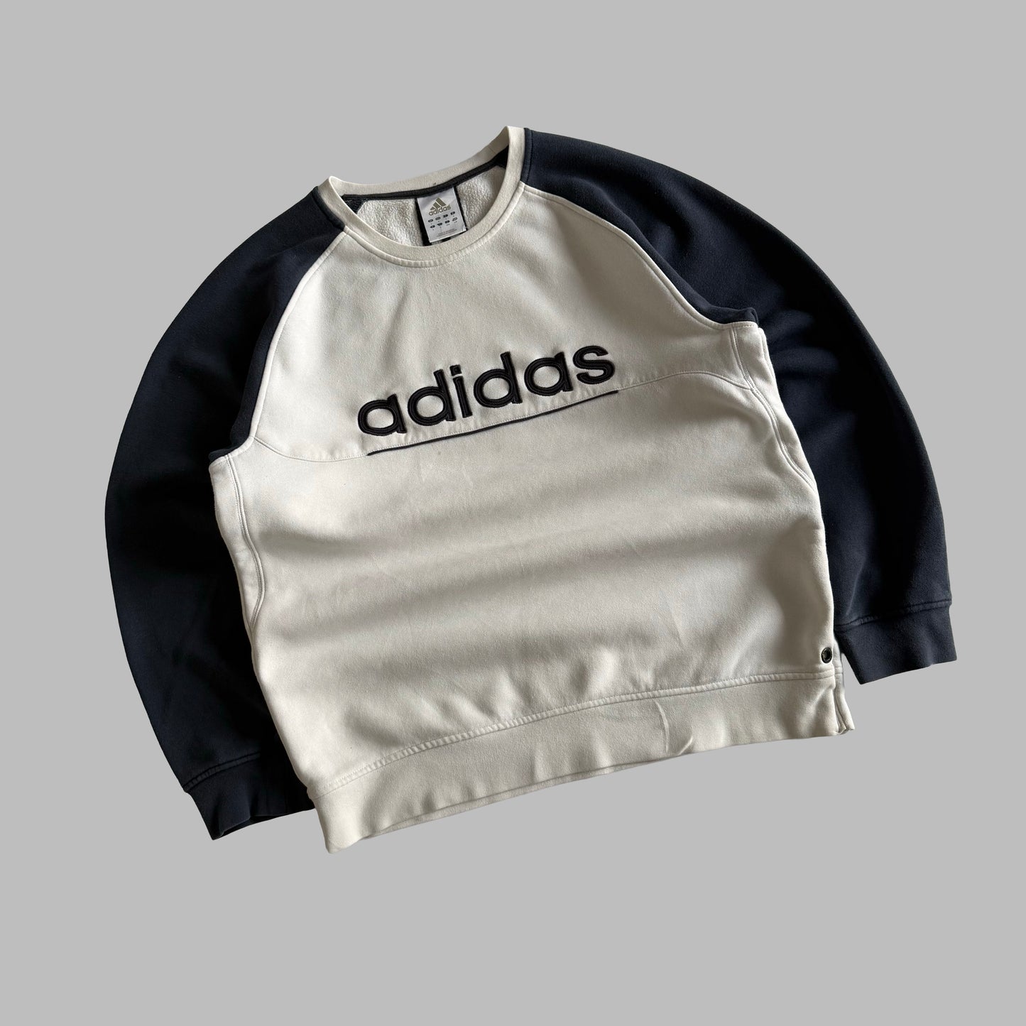 Y2K Adidas Spell Out Sweatshirt - L