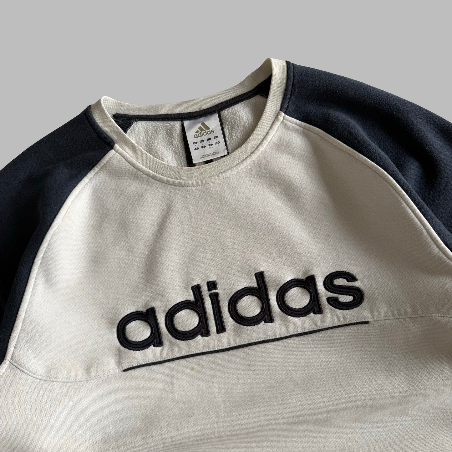 Y2K Adidas Spell Out Sweatshirt - L