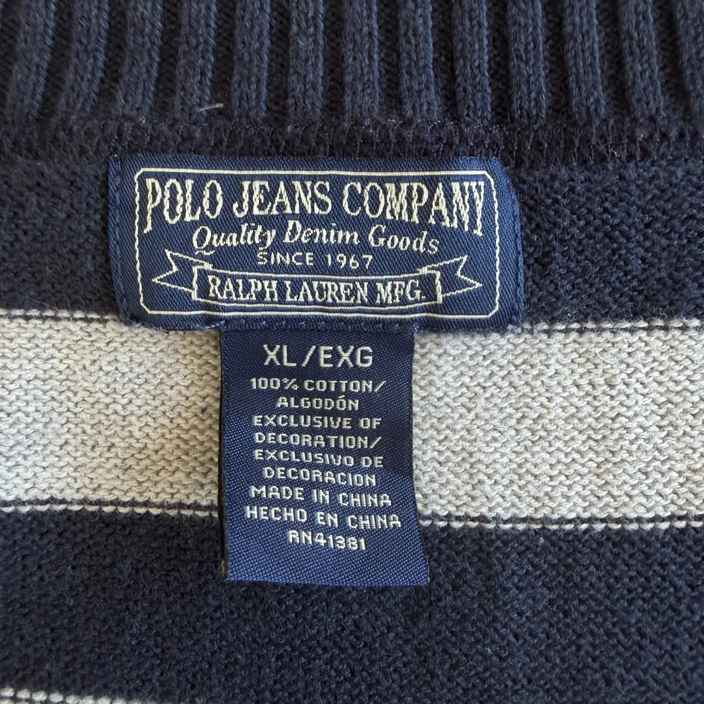 00s Ralph Lauren Striped Pullover - XL