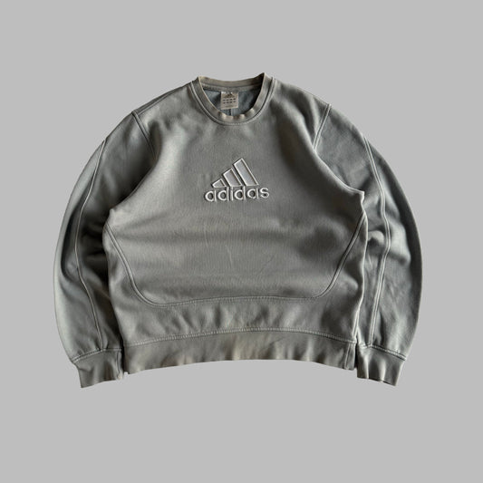 Y2K Adidas Spell Out Hoodie - L