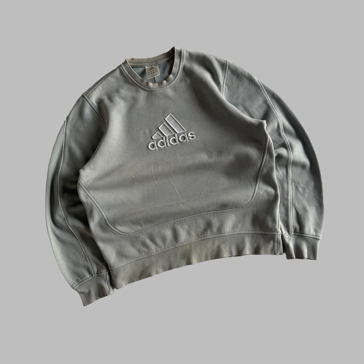 Y2K Adidas Spell Out Hoodie - L
