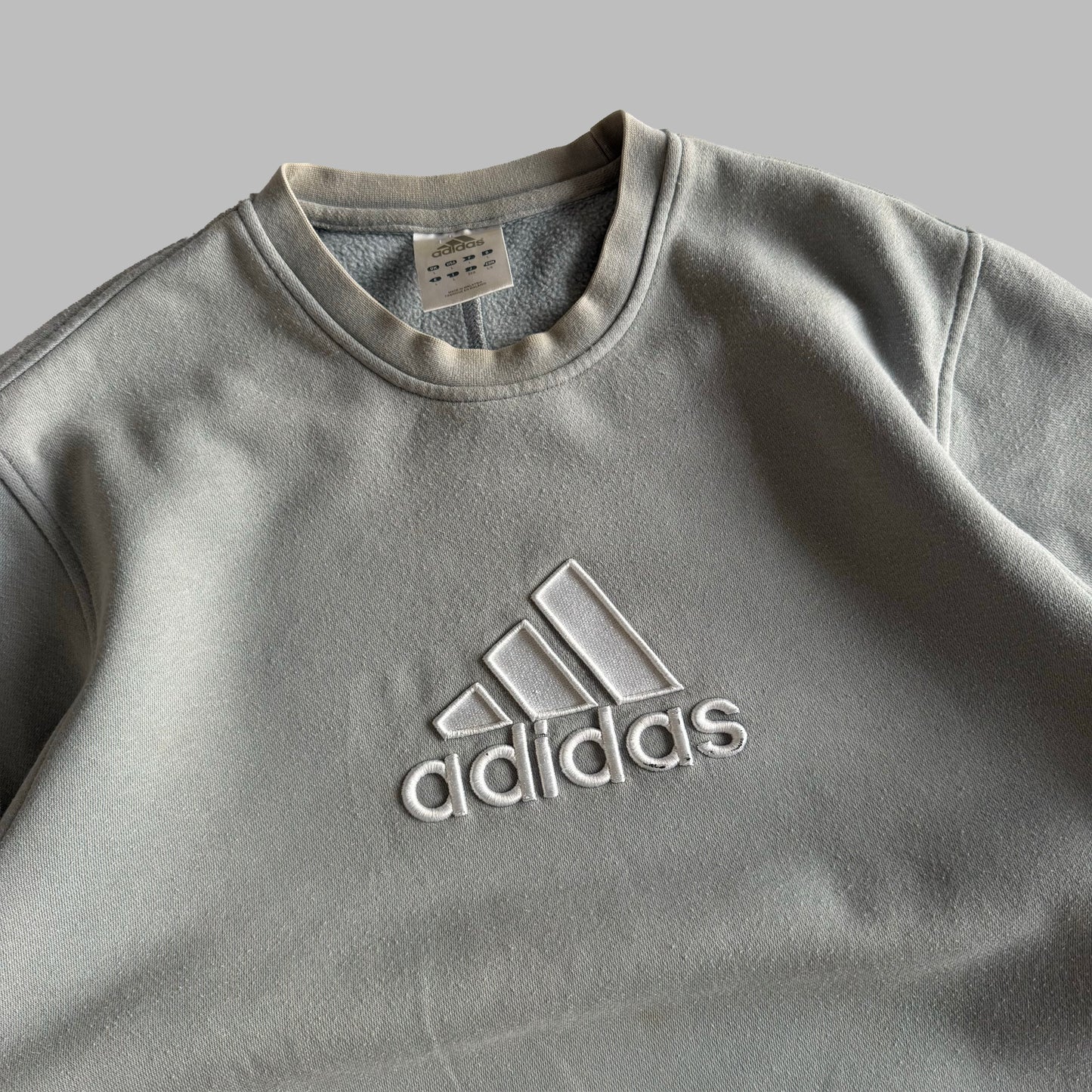 Y2K Adidas Spell Out Hoodie - L