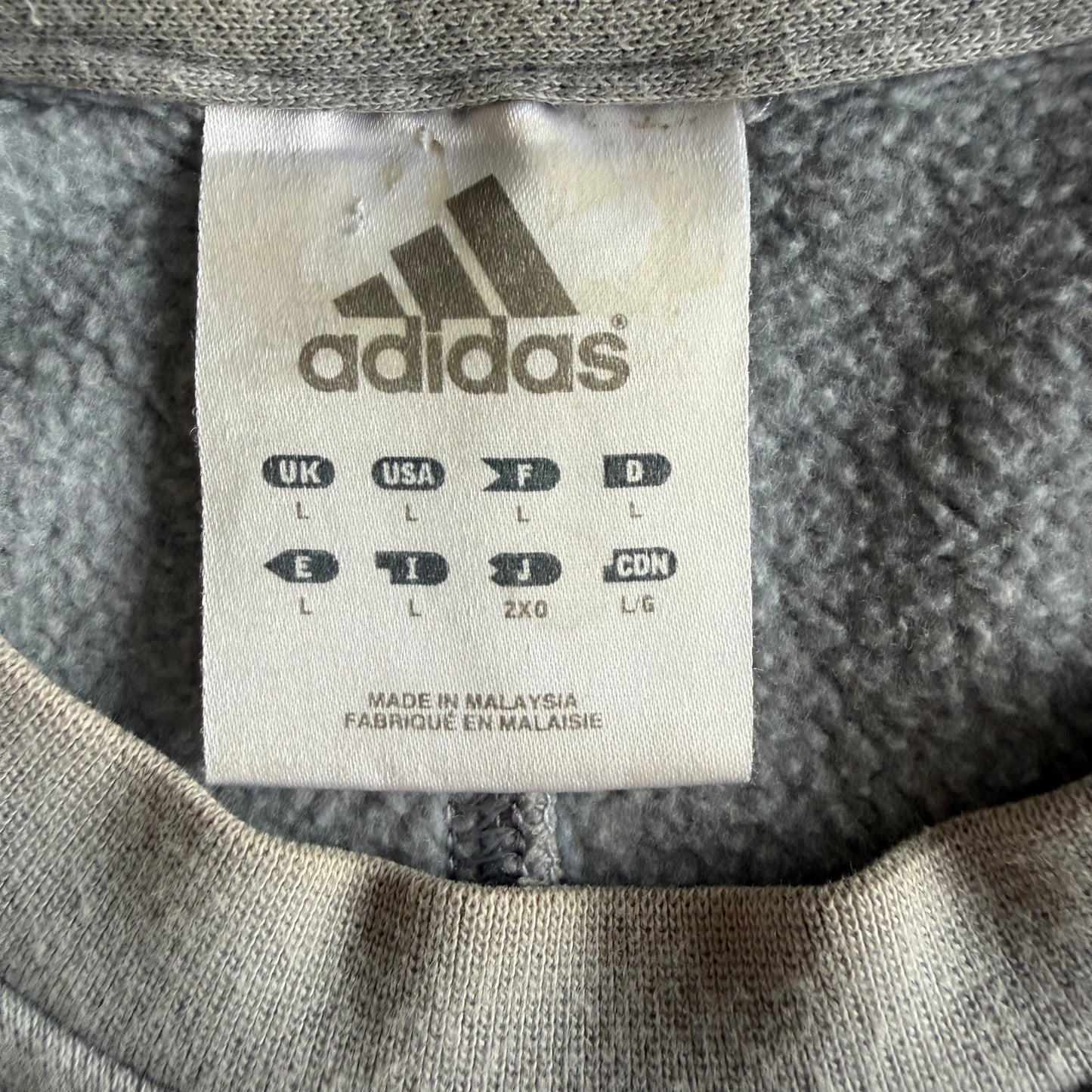 Y2K Adidas Spell Out Hoodie - L