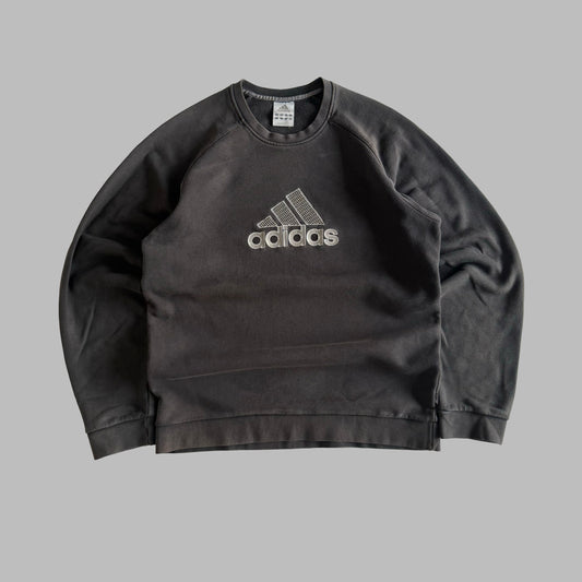 Y2K Adidas Spell Out Sweatshirt - L