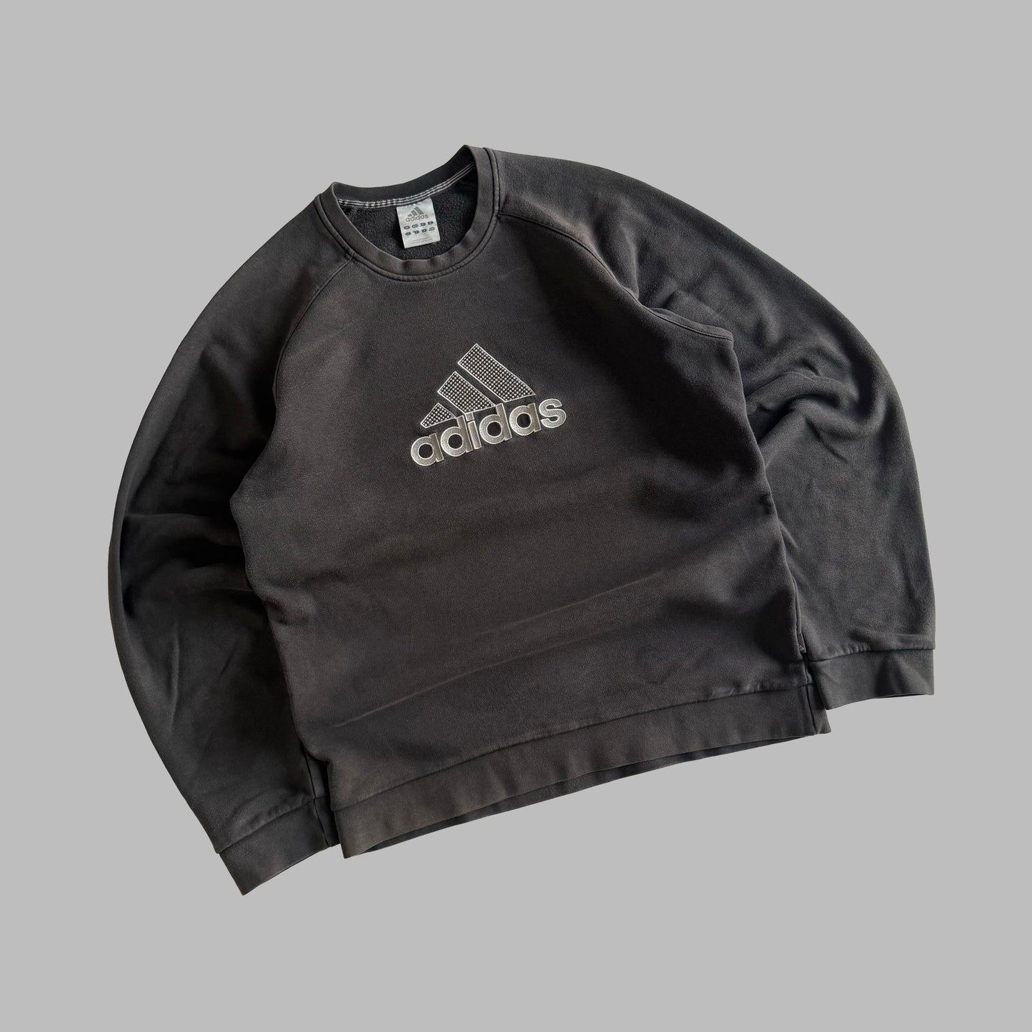 Y2K Adidas Spell Out Sweatshirt - L