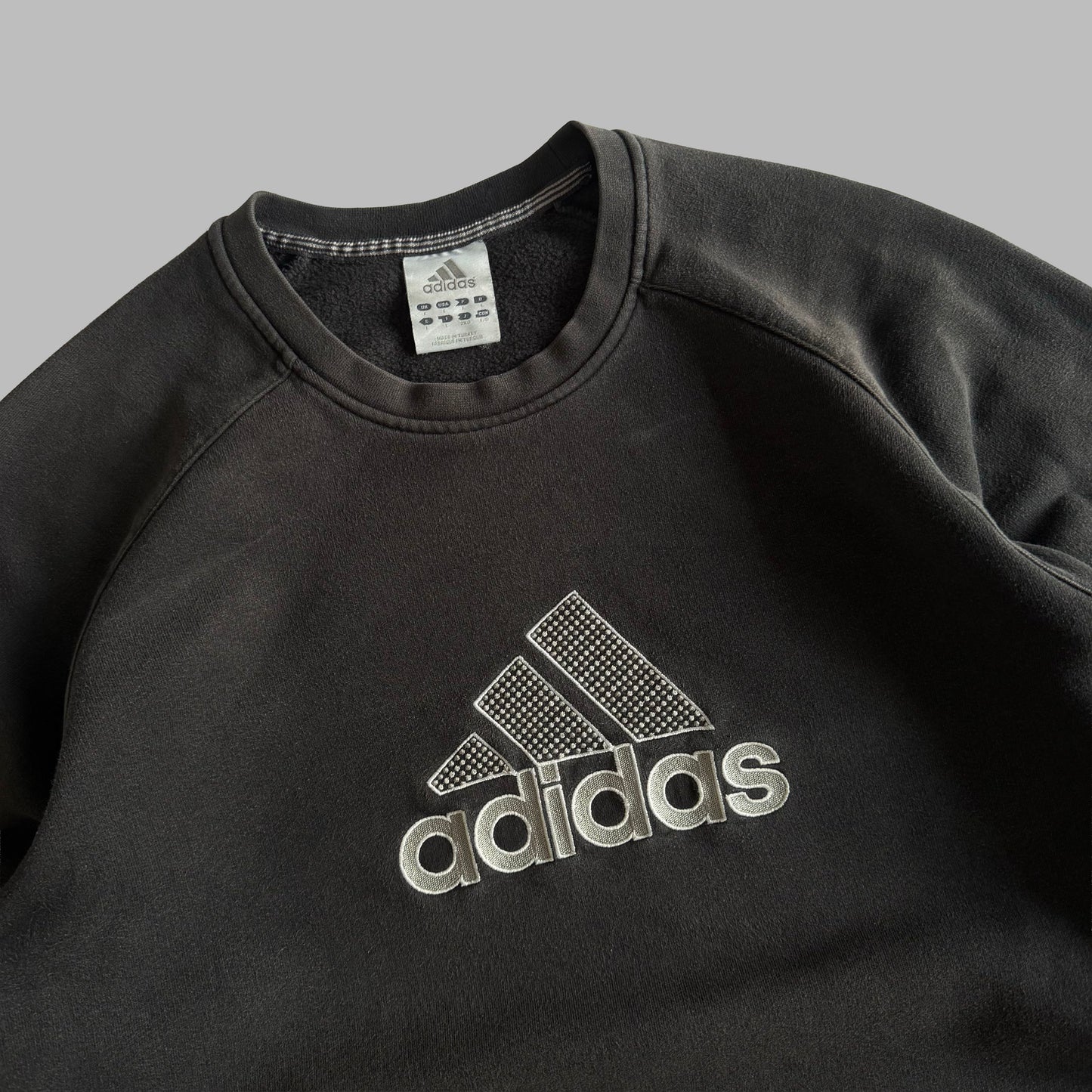 Y2K Adidas Spell Out Sweatshirt - L