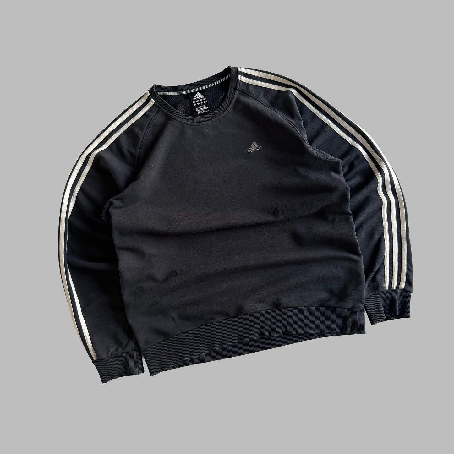 Y2K Adidas Three Stripe Sweatshirt - L