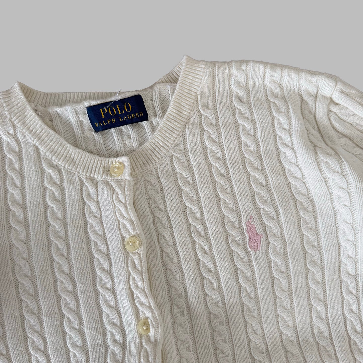 00s Ralph Lauren Cable Knit Cardigan - Medium