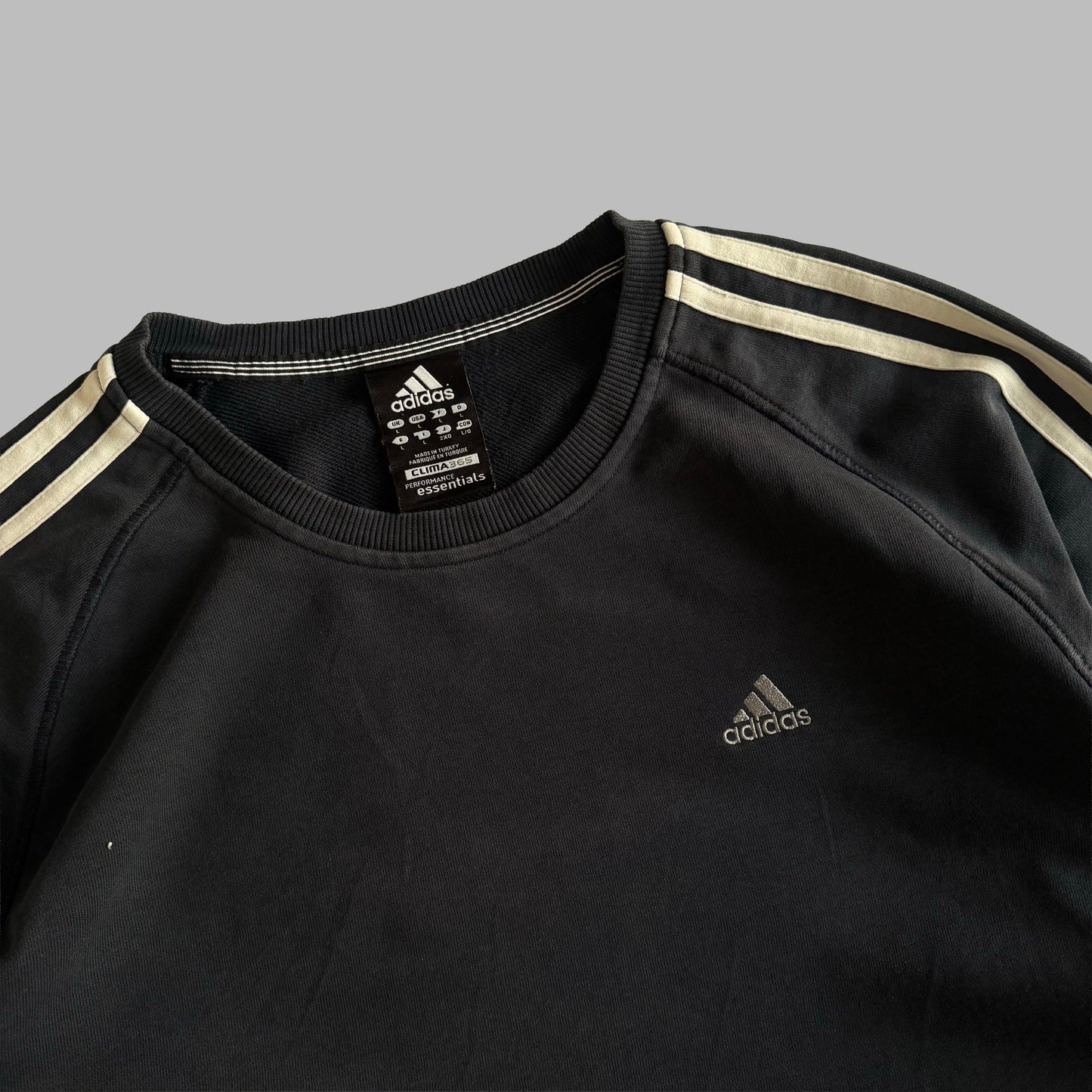 Y2K Adidas Three Stripe Sweatshirt - L