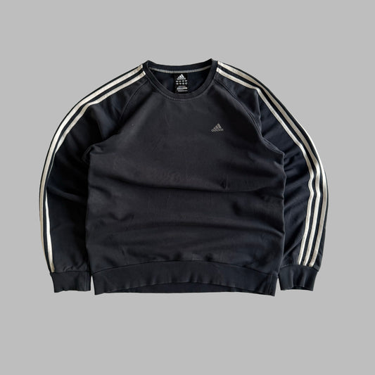 Y2K Adidas Three Stripe Sweatshirt - L