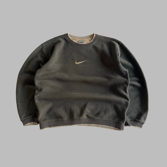 Y2K Nike Centre Swoosh Sweatshirt - L