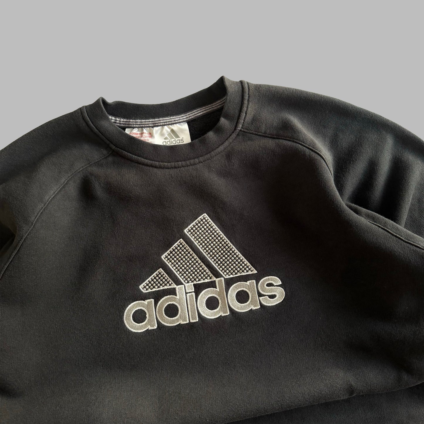 Y2K Adidas Spell Out Sweatshirt - S