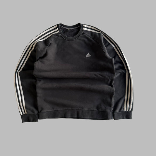 Y2K Adidas Three Stripe Sweatshirt - M