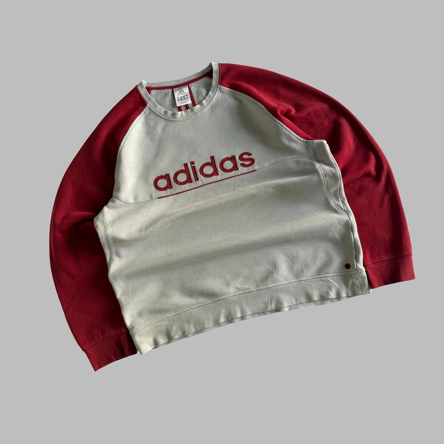 Y2K Adidas Spell Out Sweatshirt - XL