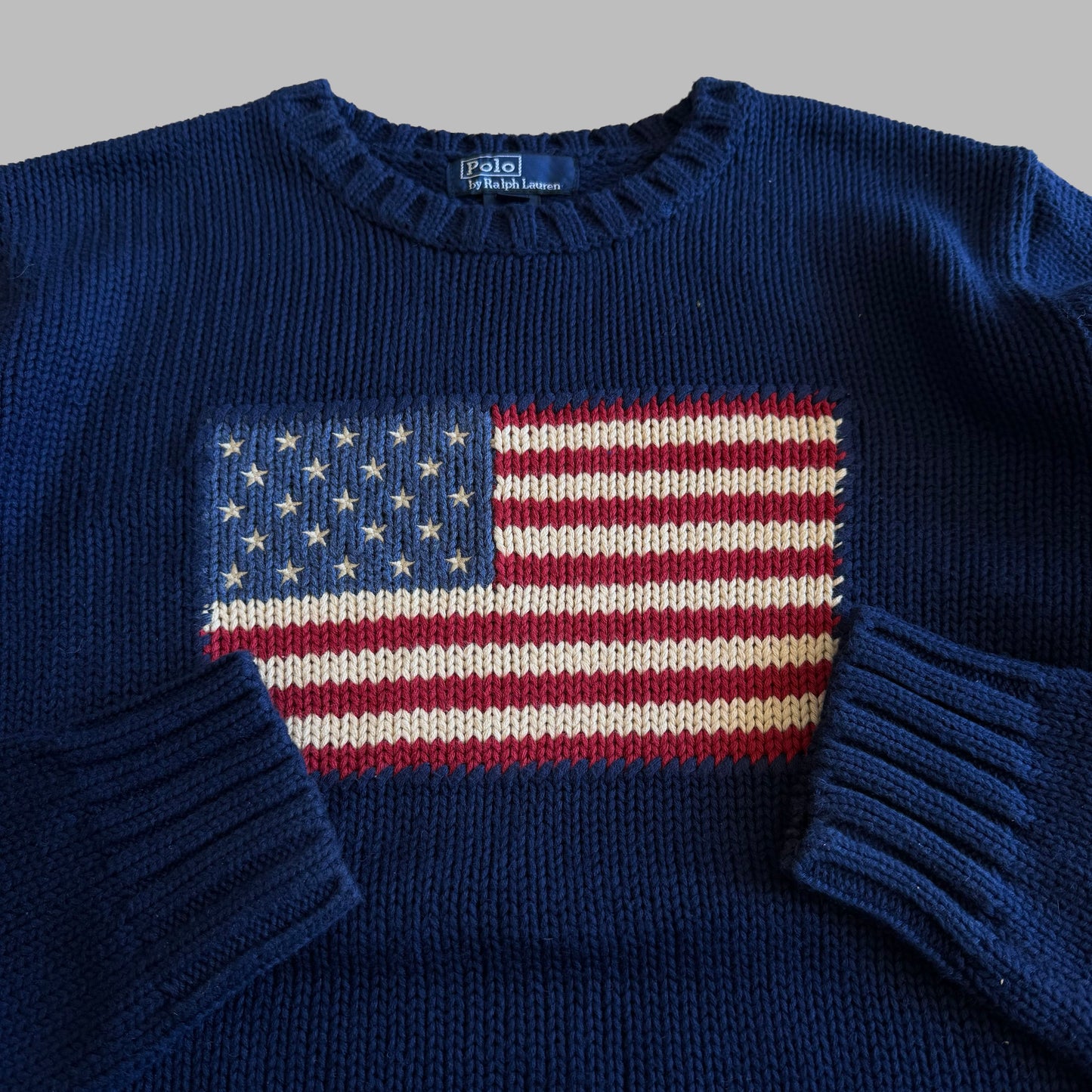 90s Ralph Lauren Flag Heavy Knit - XS