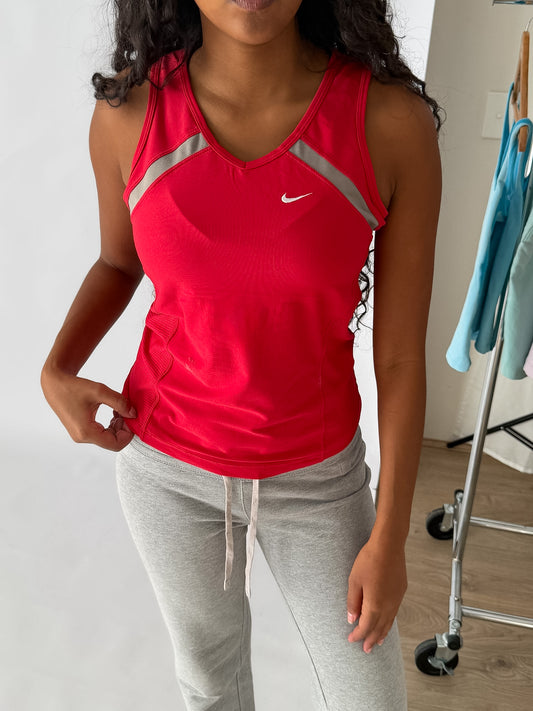 Y2K Nike Panelled Activewear Top - M