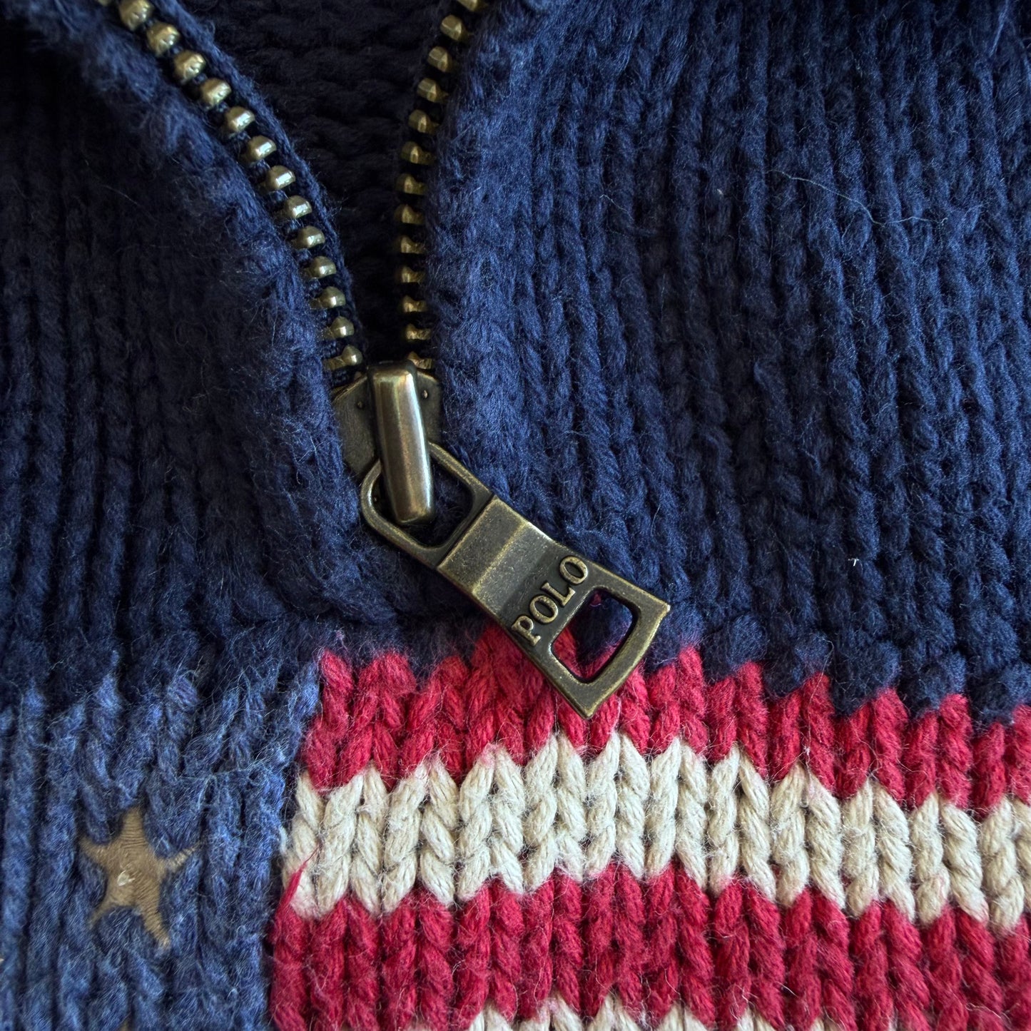 Y2K Ralph Lauren Flag Heavy Quarter Zip - XS