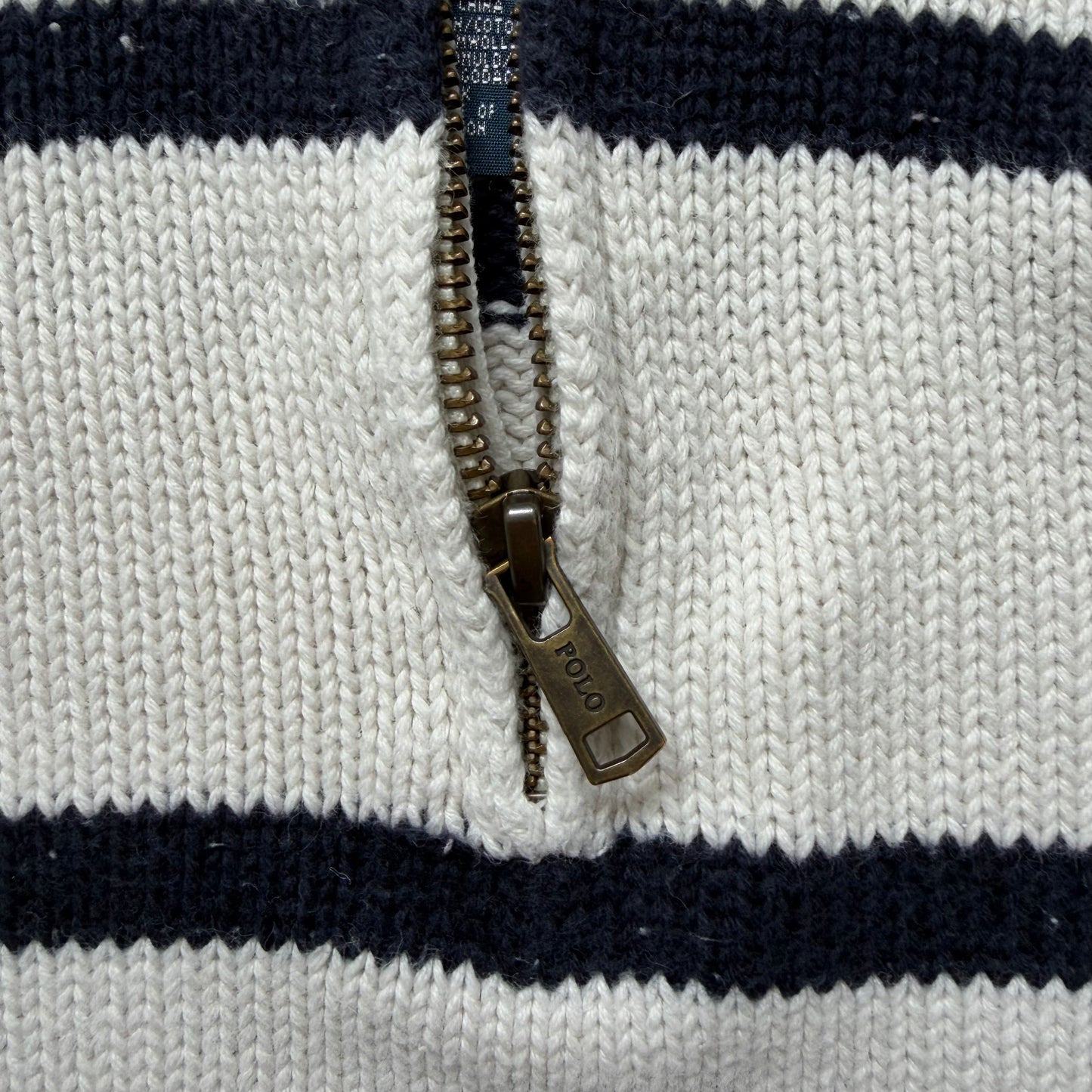90s Polo Ralph Lauren Striped Heavyweight Quarter Zip - S