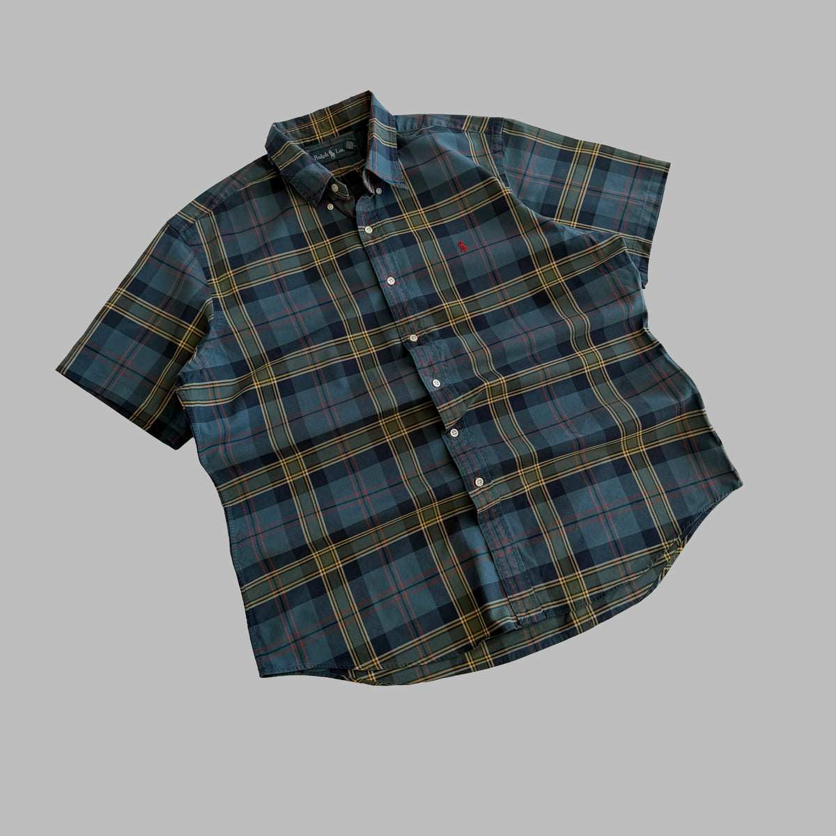 Y2K Polo Ralph Lauren Checkered Button Up Shirt - XL