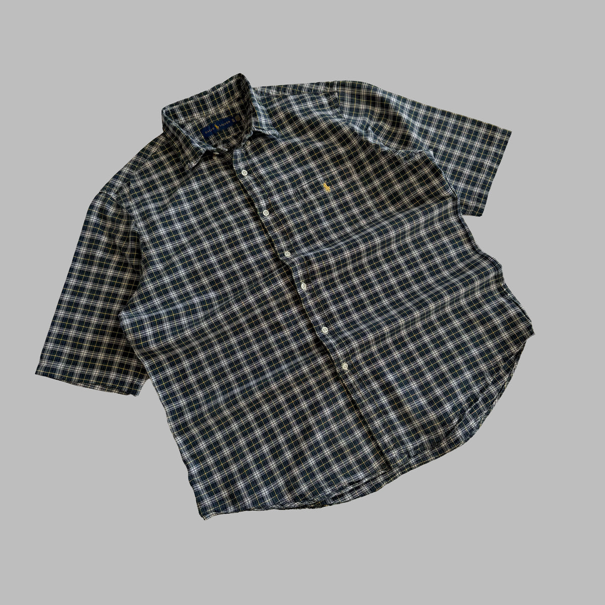 Y2K Polo Ralph Lauren Checkered Button Up Shirt - XL