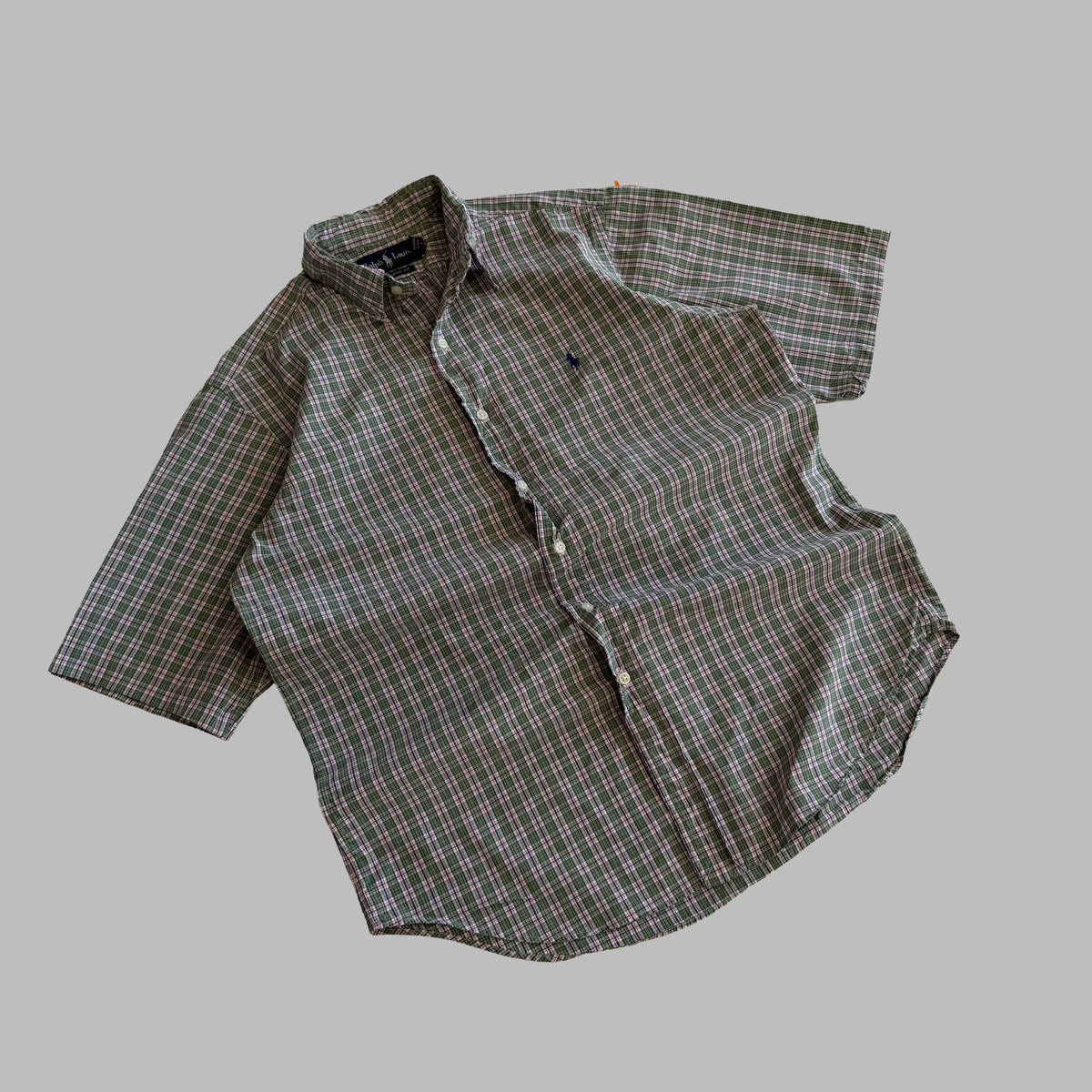 Y2K Polo Ralph Lauren Checkered Button Up Shirt - M