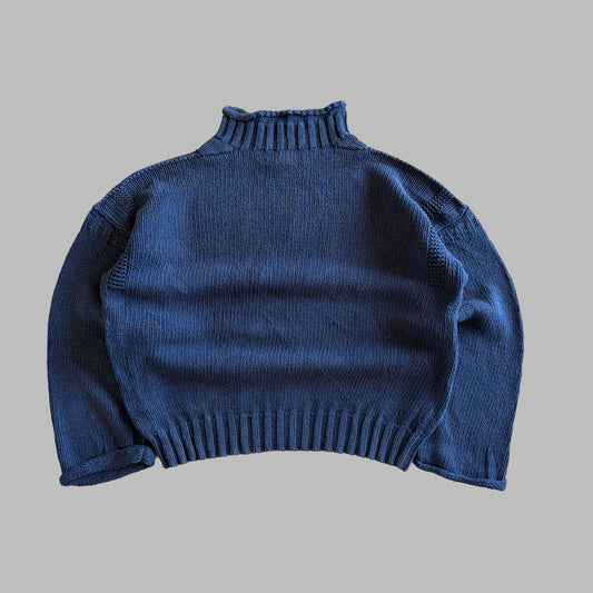 Y2K Ralph Lauren Mock Neck Flag Heavy Knit - L/XL