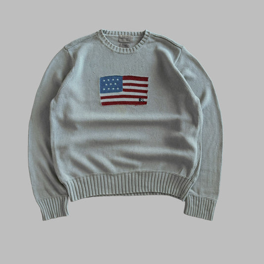 90s Ralph Lauren Flag Heavy Knit - XL/XXL