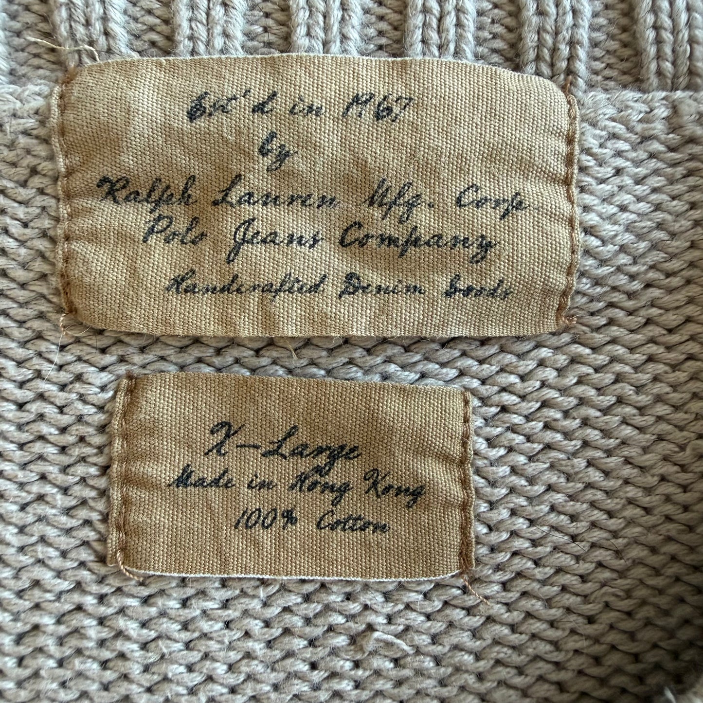 90s Ralph Lauren Flag Heavy Knit - XL/XXL