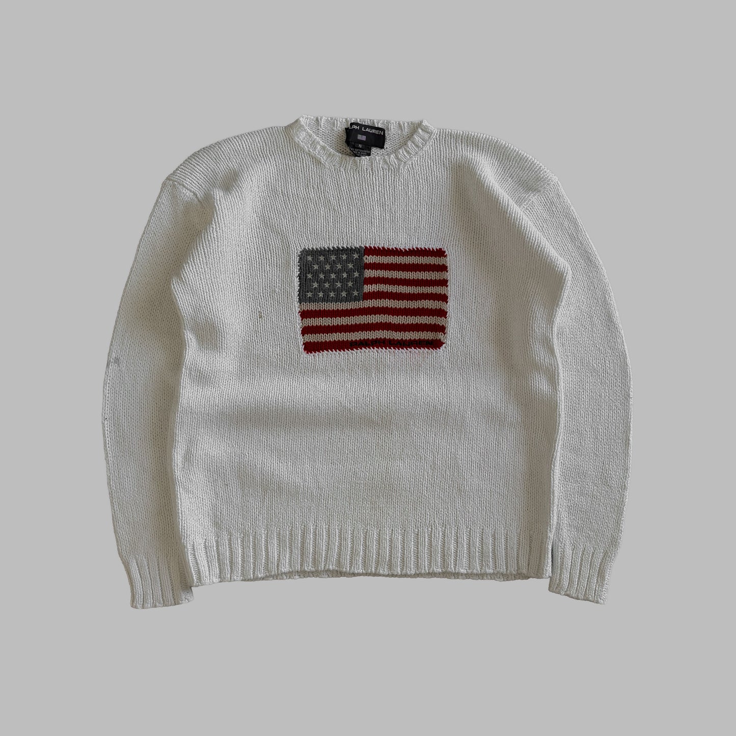 Y2K Ralph Lauren Flag Heavy Knit - L/XL