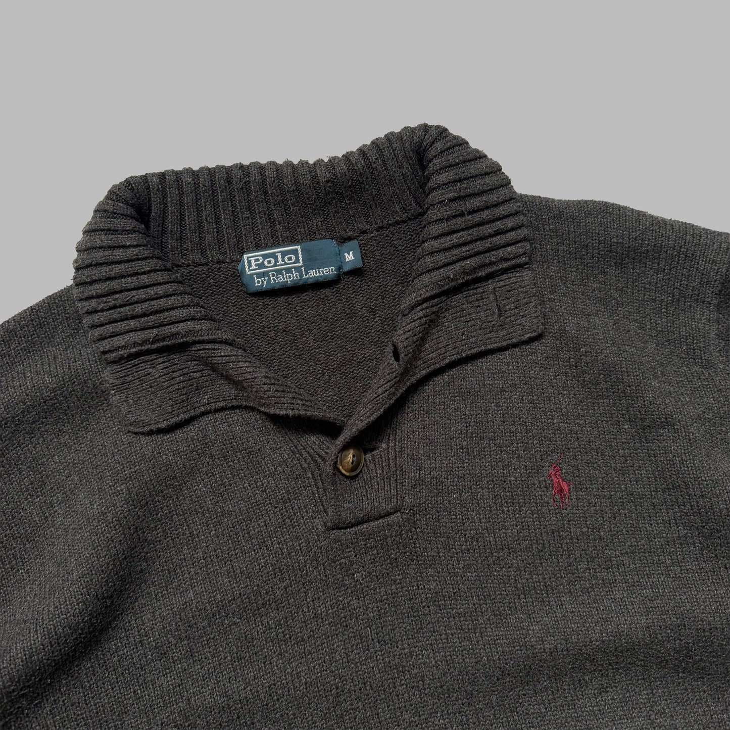 90s Polo Ralph Lauren Henley Heavyweight Knit - M